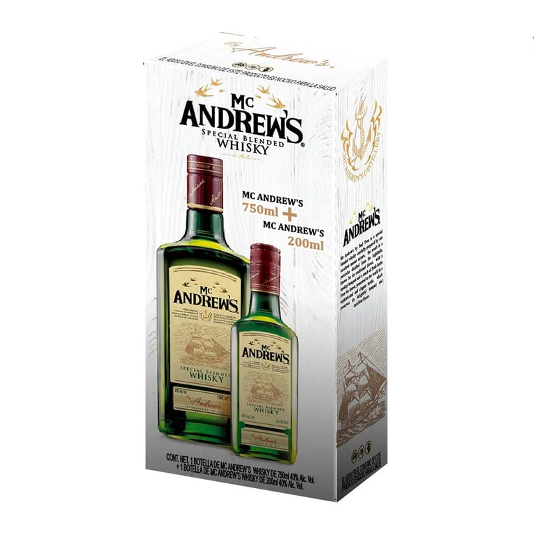 WHISKY MC ANDREWS 750ML + MC ANDREW 200ML